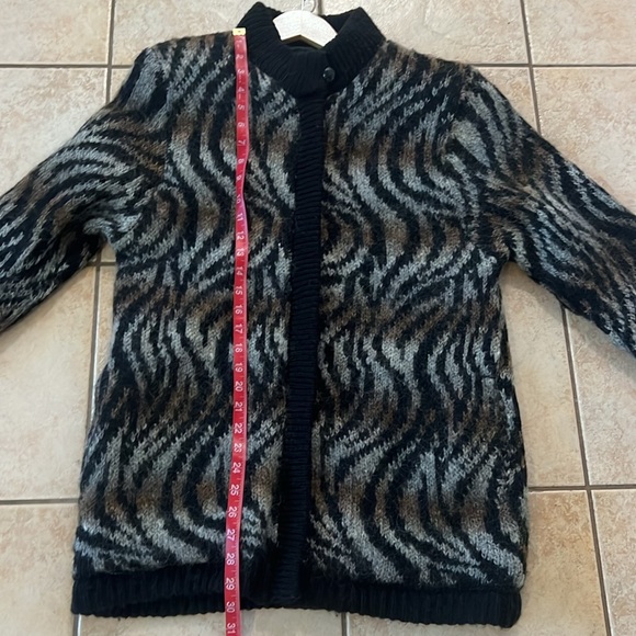 Vintage 80s Rochelle California Mohair Blend Animal Print Full‎ Zip Jacket, Sz M - Picture 10 of 12